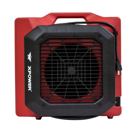 Xpower 1/3 HP, 1050 CFM, 2.8 Amps, 2 Positions, 3 Speeds Low Profile Air Mover with Power Outlets for Daisy Chain PL-700A-Red